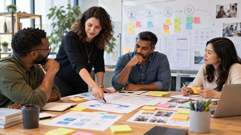 Learning designers prototyping a workplace learning experience