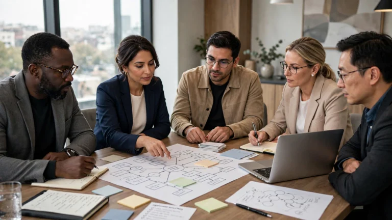 Contract and project professionals reviewing a variation and claims file