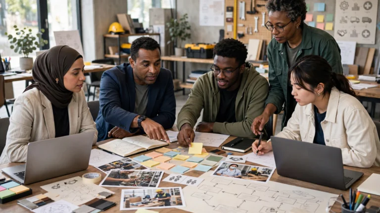 Programme designers and employers reviewing youth employment pathways and labour-market needs