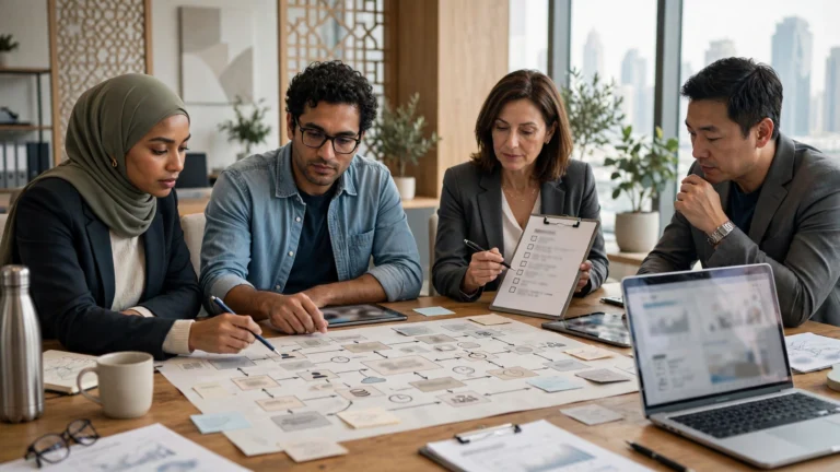 Strategic account team preparing an executive customer plan