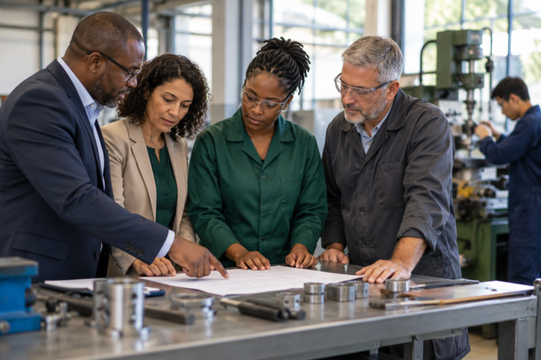 Employer and training-provider team designing an apprenticeship programme